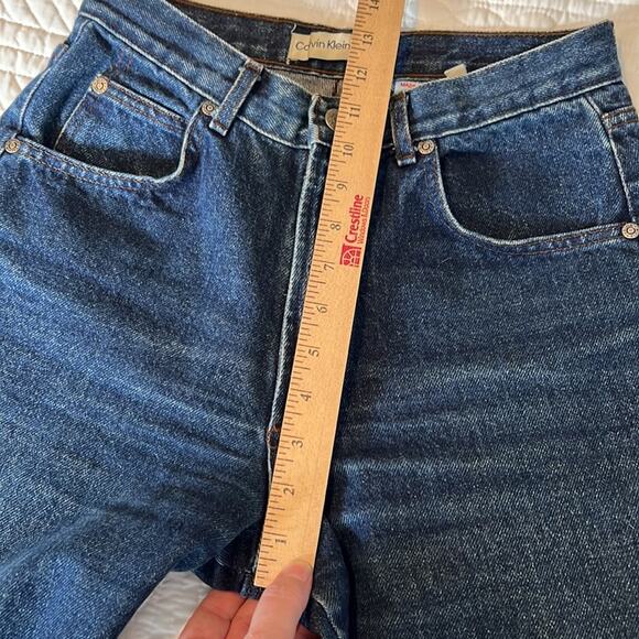 Vintage Calvin Klein Sport cropped raw hem  blue jeans size 6 made in USA - Picture 5 of 9